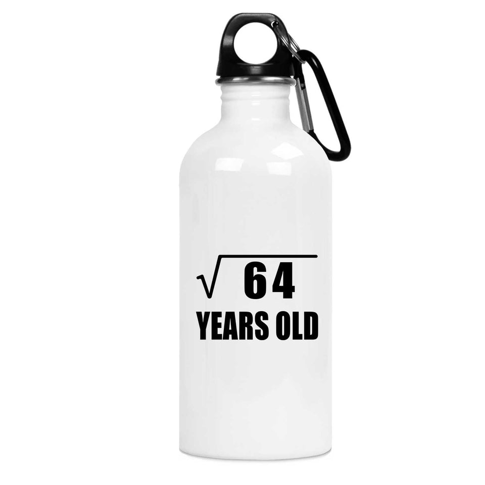 8th Birthday Square Root of 64 Years Old - Water Bottle