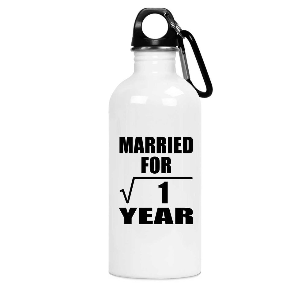 1st Anniversary Married For Square Root of 1 Year - Water Bottle