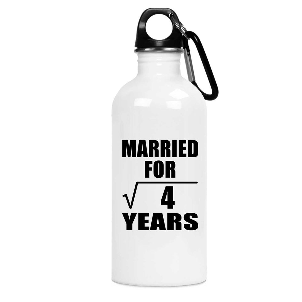 2nd Anniversary Married For Square Root of 4 Years - Water Bottle