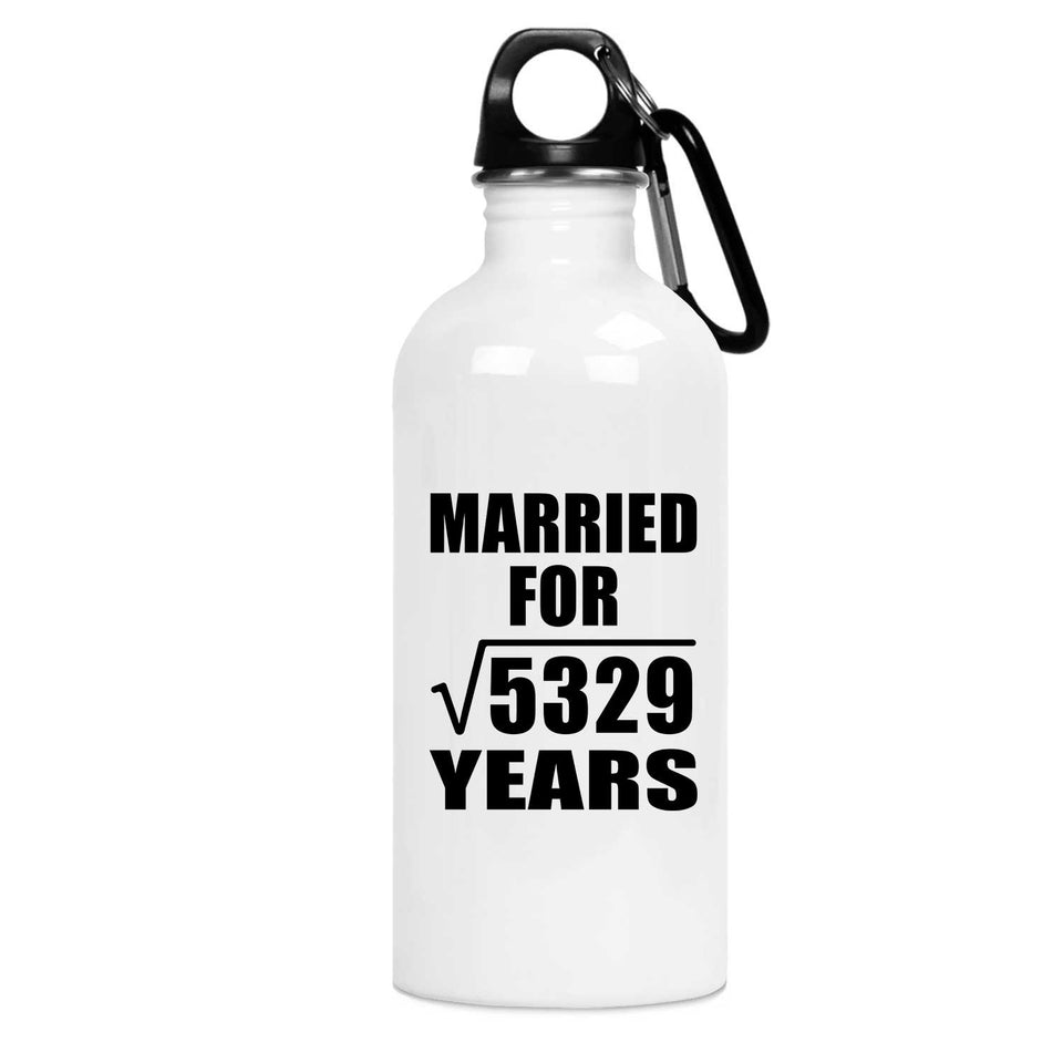 73rd Anniversary Married For Square Root of 5329 Years - Water Bottle