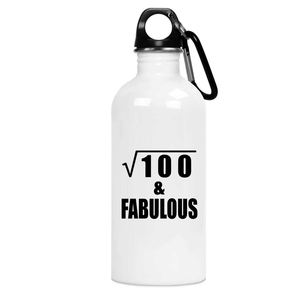 10th Birthday Square Root of 100 & Fabulous - Water Bottle