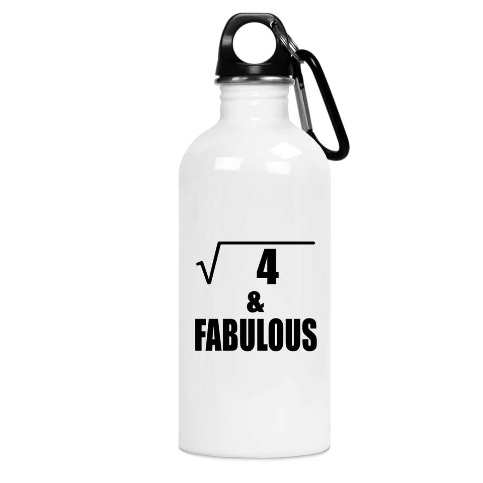 2nd Birthday Square Root of 4 & Fabulous - Water Bottle