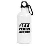 12th Anniversary Square Root of 144 Years Anniversary - Water Bottle