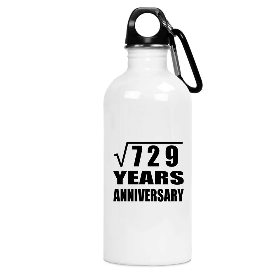 27th Anniversary Square Root of 729 Years Anniversary - Water Bottle