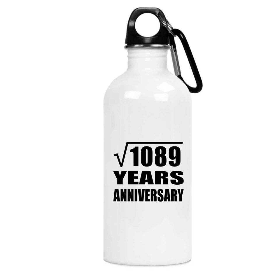 33rd Anniversary Square Root of 1089 Years Anniversary - Water Bottle