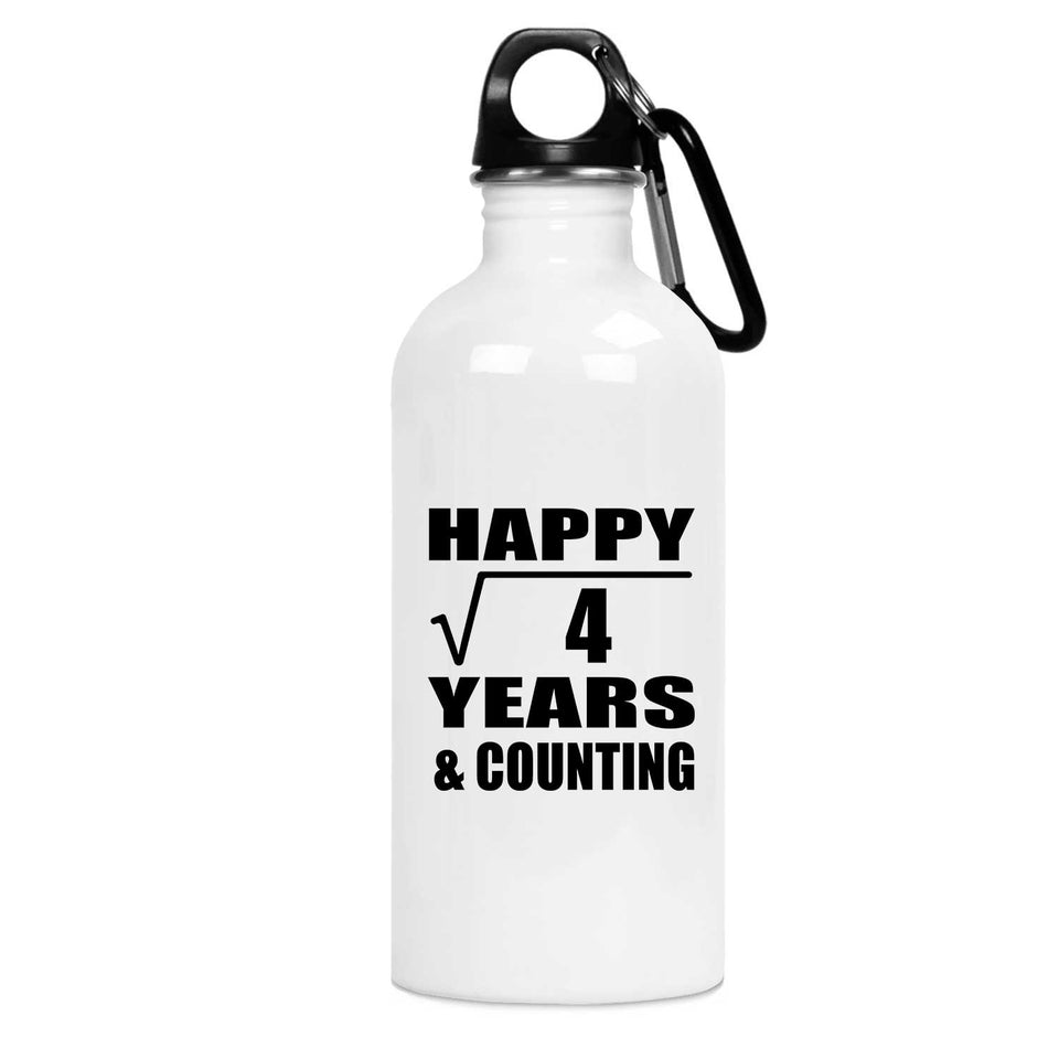 Happy 2nd Anniversary Square Root of 4 Years & Counting - Water Bottle