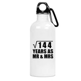 12th Anniversary Square Root of 144 Years As Mr & Mrs - Water Bottle