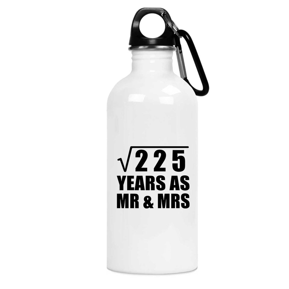 15th Anniversary Square Root of 225 Years As Mr & Mrs - Water Bottle