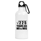 15th Anniversary Square Root of 225 Years As Mr & Mrs - Water Bottle