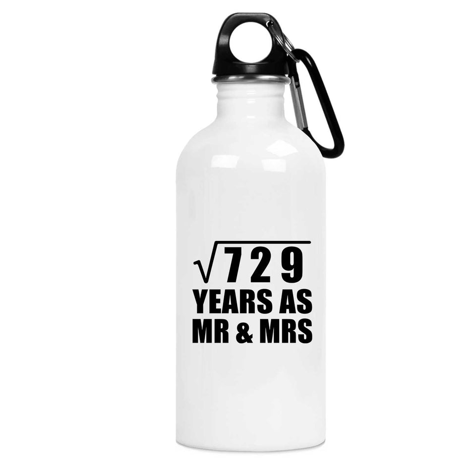 27th Anniversary Square Root of 729 Years As Mr & Mrs - Water Bottle