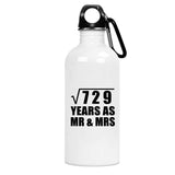 27th Anniversary Square Root of 729 Years As Mr & Mrs - Water Bottle