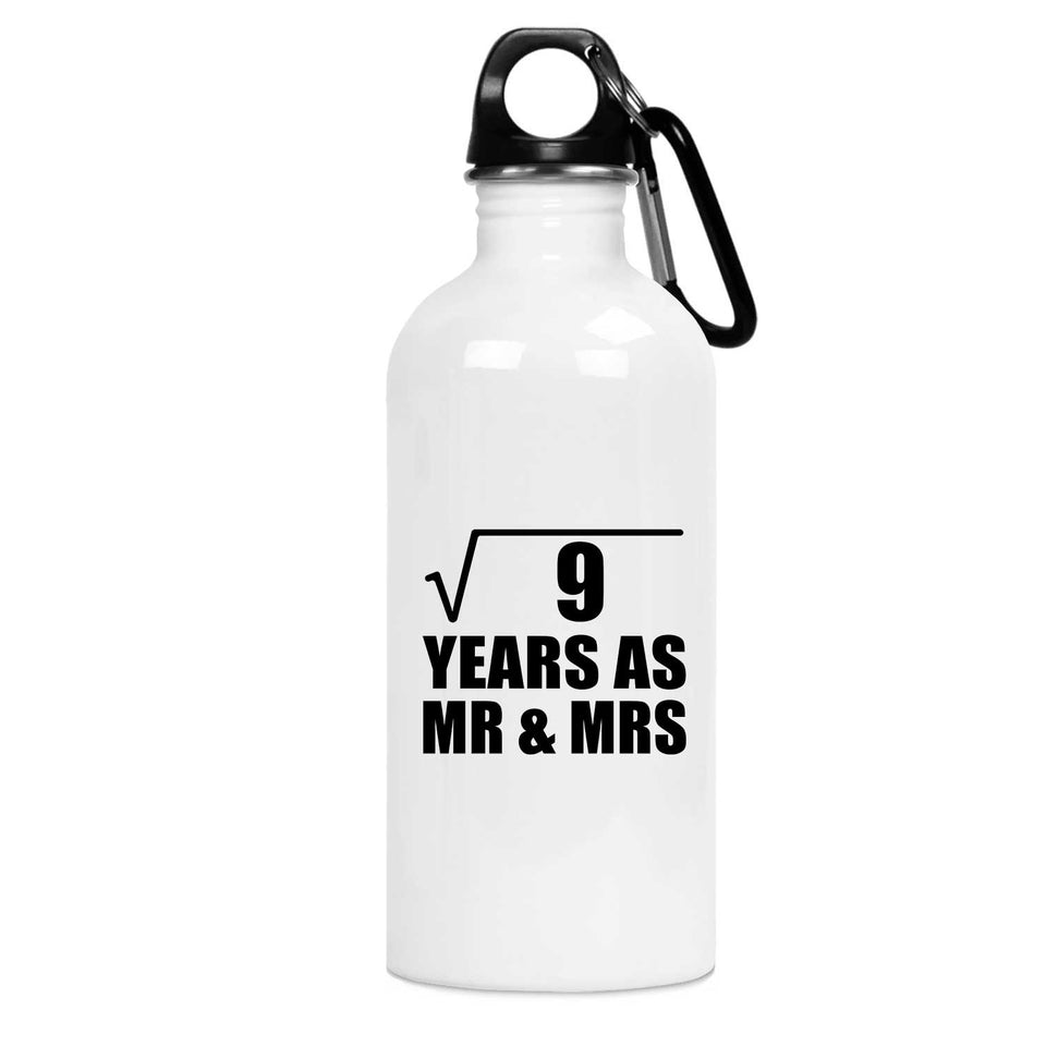3rd Anniversary Square Root of 9 Years As Mr & Mrs - Water Bottle