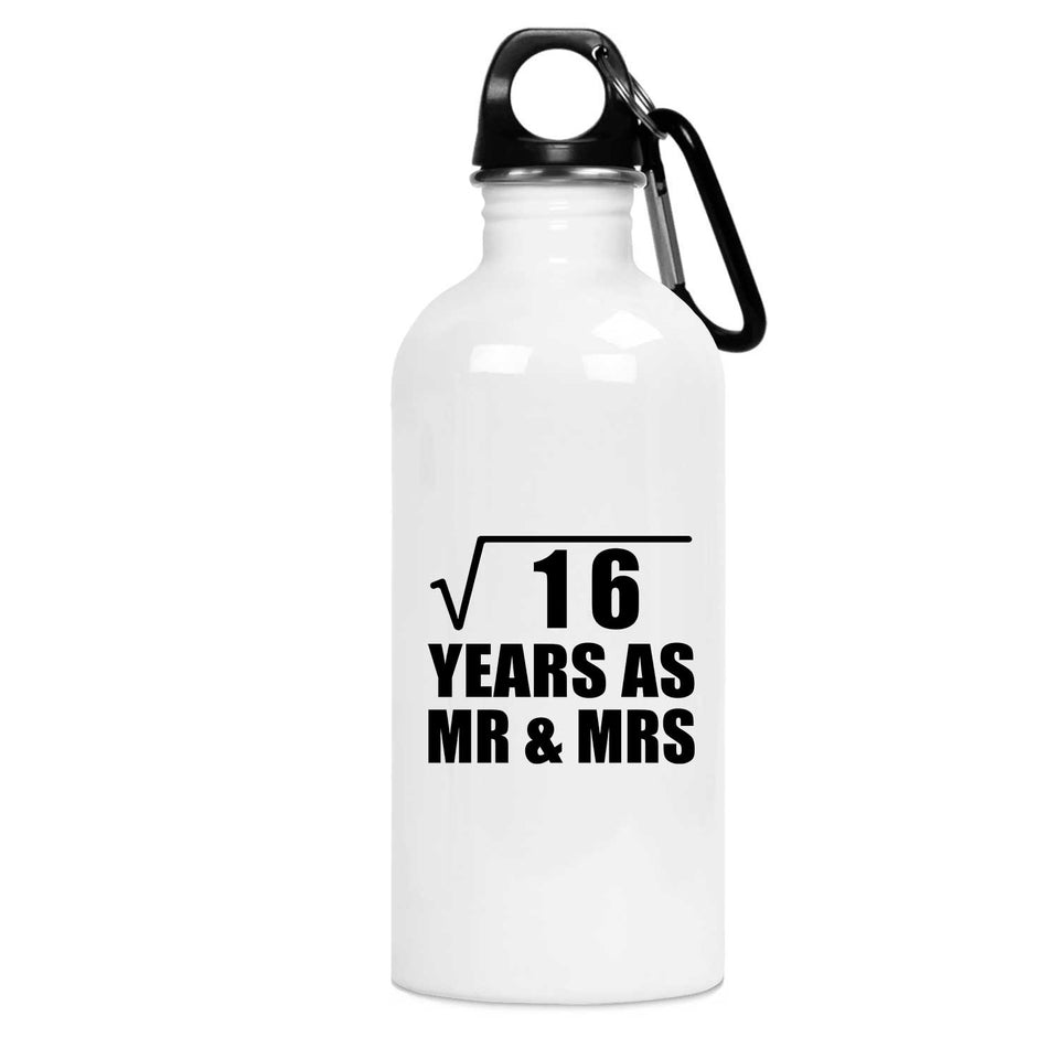 4th Anniversary Square Root of 16 Years As Mr & Mrs - Water Bottle
