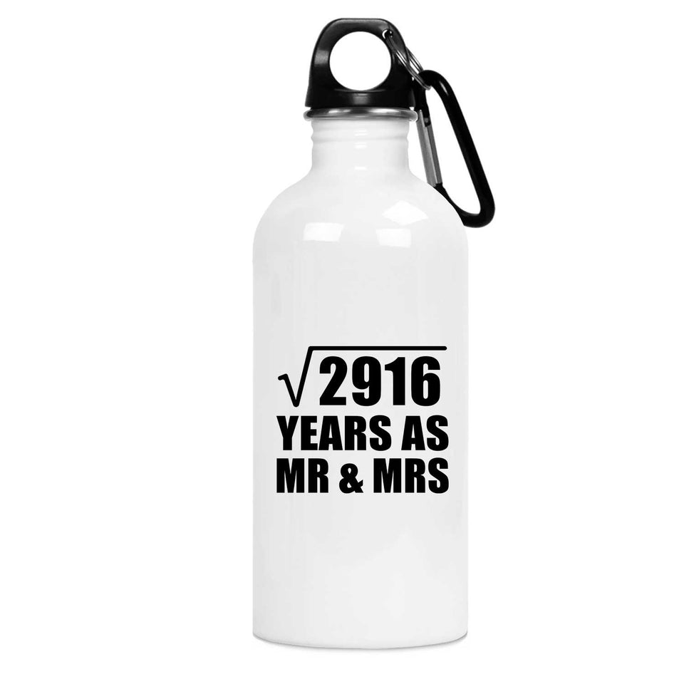 54th Anniversary Square Root of 2916 Years As Mr & Mrs - Water Bottle