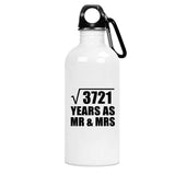 61st Anniversary Square Root of 3721 Years As Mr & Mrs - Water Bottle