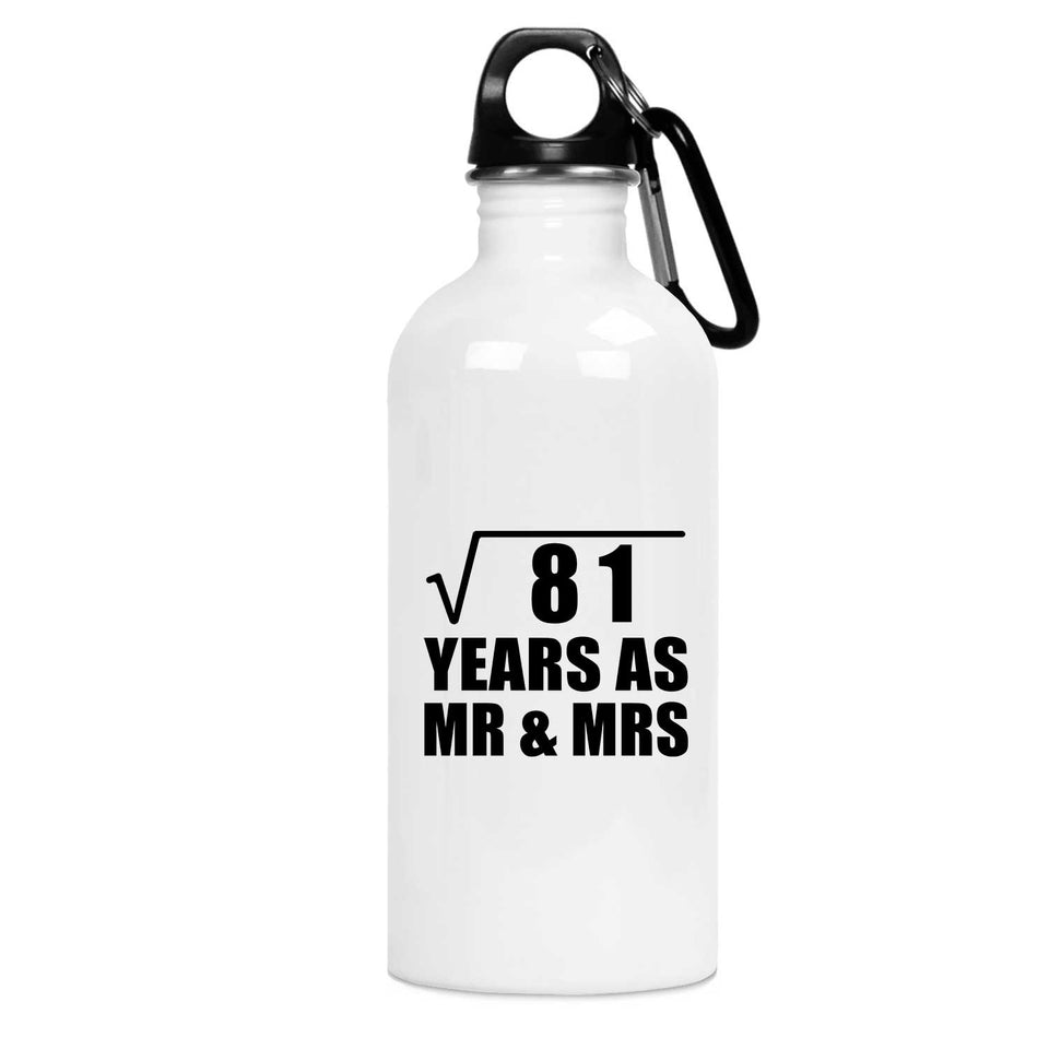 9th Anniversary Square Root of 81 Years As Mr & Mrs - Water Bottle