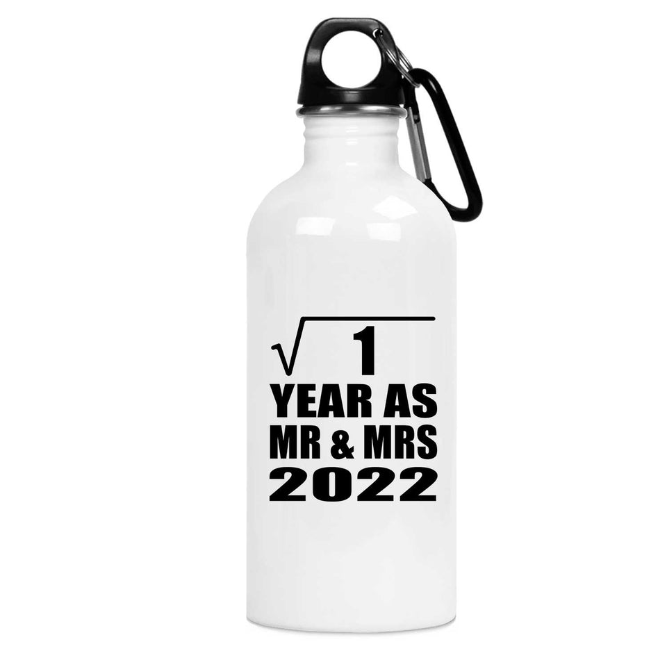 1st Anniversary Square Root of 1 Year As Mr & Mrs 2022 - Water Bottle