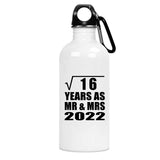 4th Anniversary Square Root of 16 Years As Mr & Mrs 2022 - Water Bottle