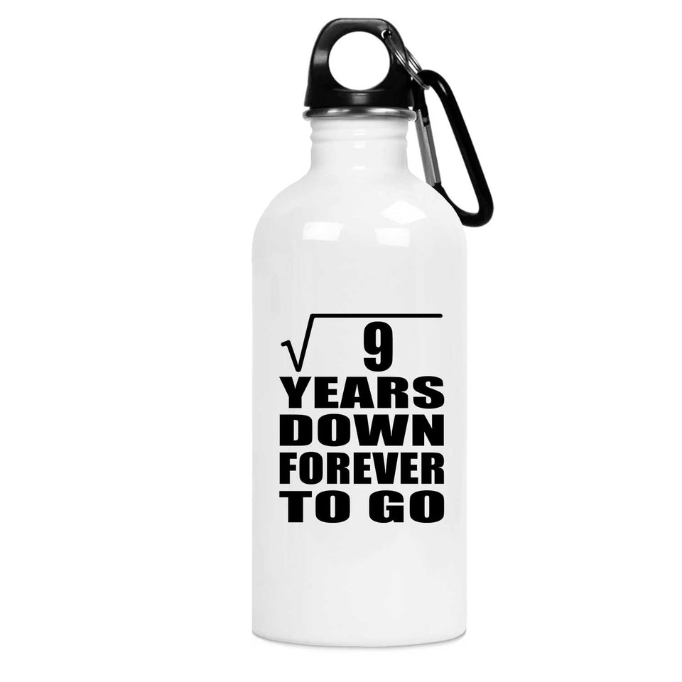 3rd Anniversary Square Root of 9 Years Down Forever To Go - Water Bottle
