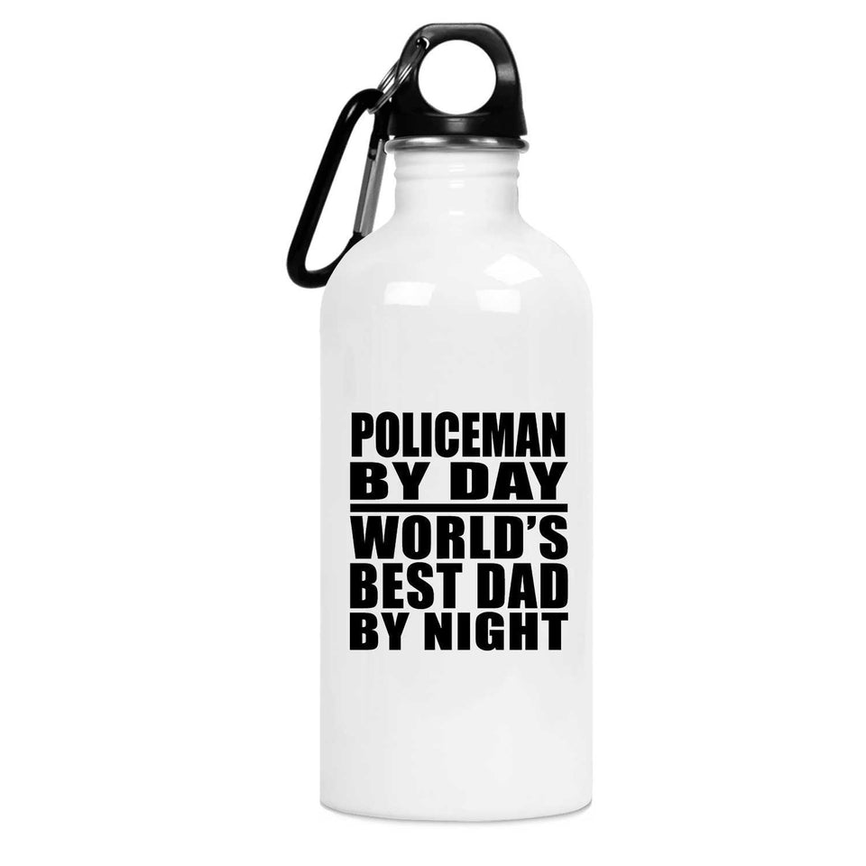 Policeman By Day World's Best Dad By Night - Water Bottle