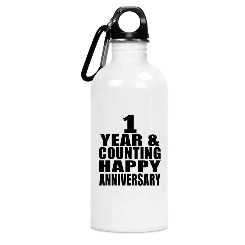 Happy 1st Anniversary 1 Year & Counting - Water Bottle