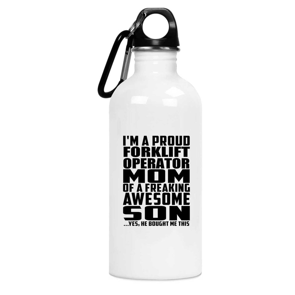 Proud Forklift Operator Mom Of Awesome Son - Water Bottle