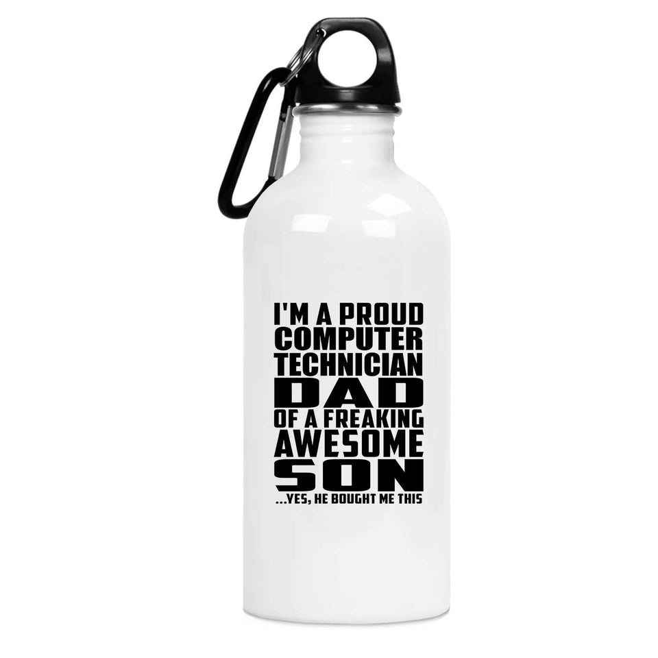 Proud Computer Technician Dad Of Awesome Son - Water Bottle