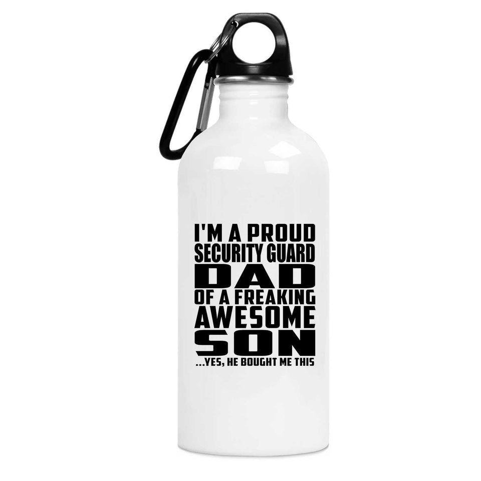 Proud Security Guard Dad Of Awesome Son - Water Bottle