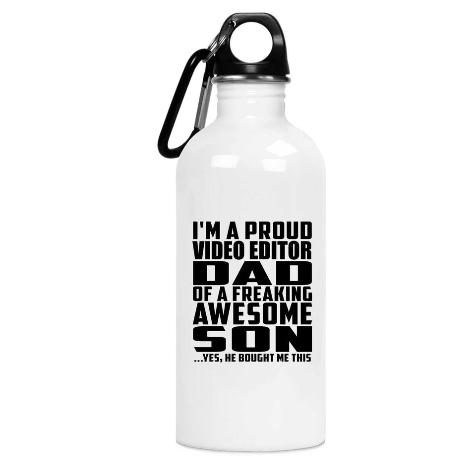 Proud Video Editor Dad Of Awesome Son - Water Bottle
