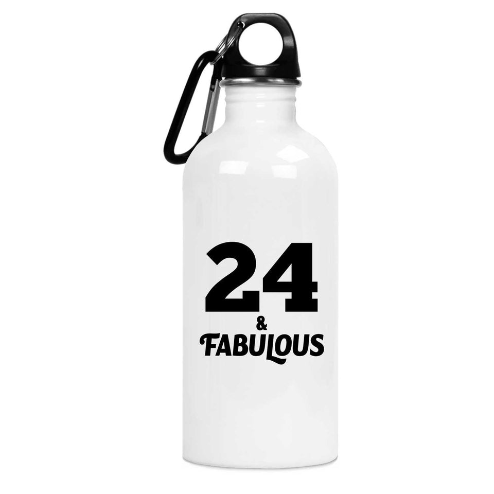 24th Birthday 24 & Fabulous - Water Bottle