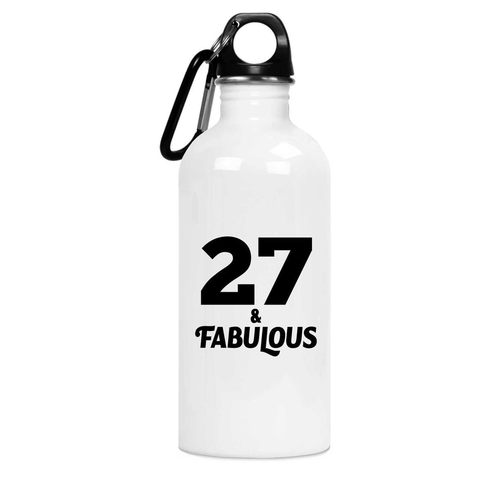 27th Birthday 27 & Fabulous - Water Bottle