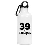 39th Birthday 39 & Fabulous - Water Bottle