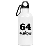 64th Birthday 64 & Fabulous - Water Bottle