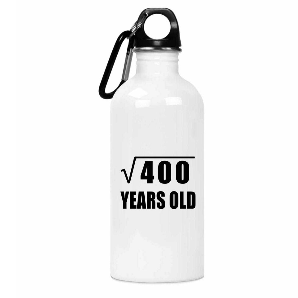 20th Birthday Square Root of 400 Years Old - Water Bottle