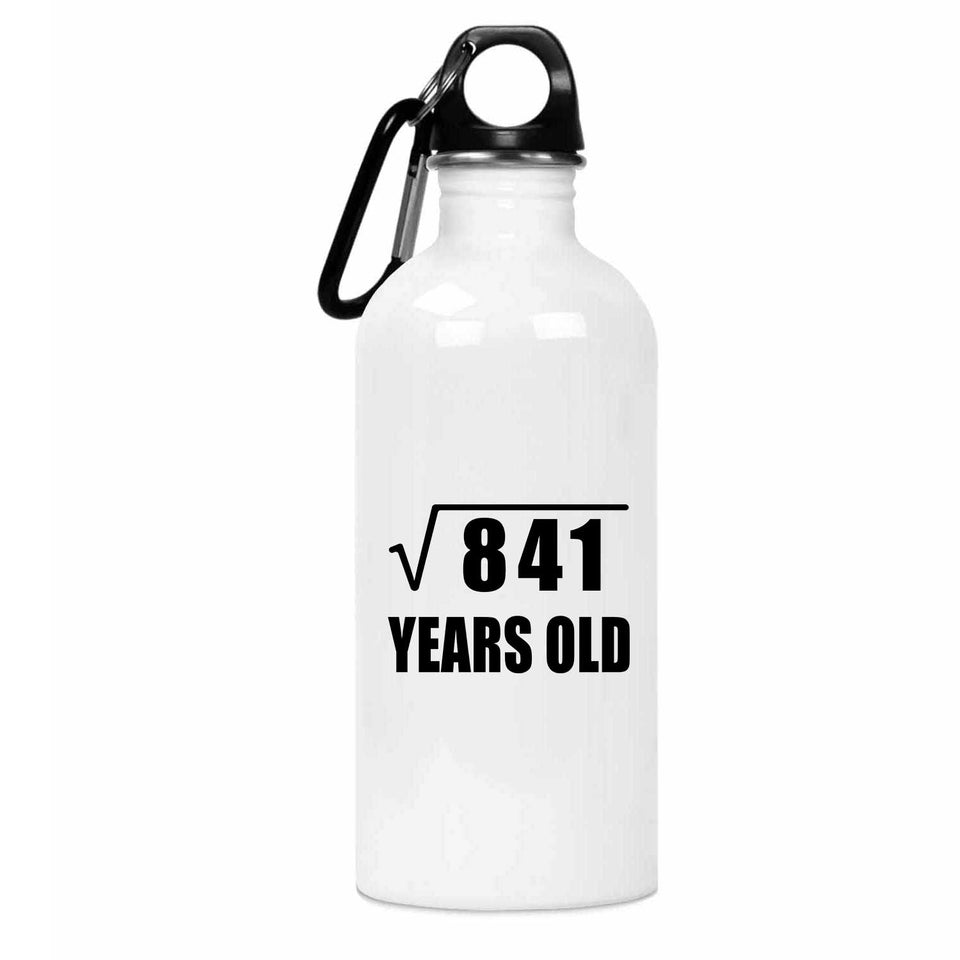 29th Birthday Square Root of 841 Years Old - Water Bottle