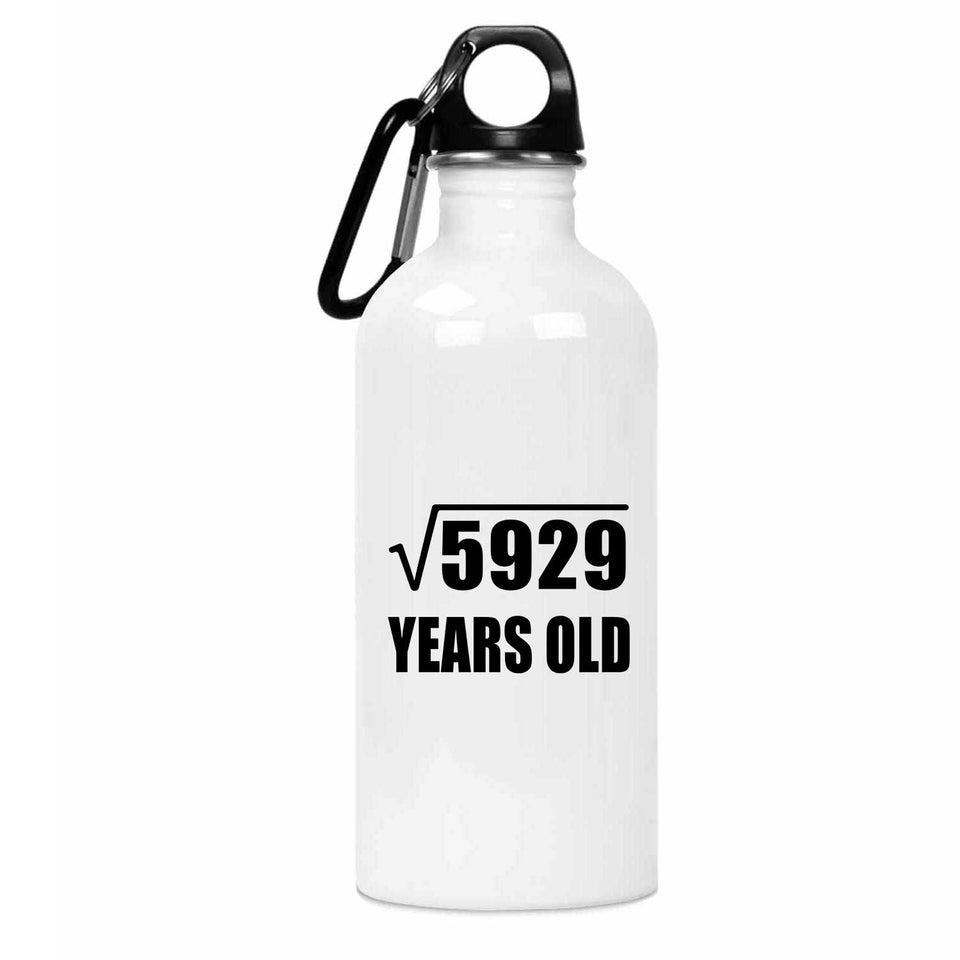 77th Birthday Square Root of 5929 Years Old - Water Bottle