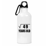 7th Birthday Square Root of 49 Years Old - Water Bottle