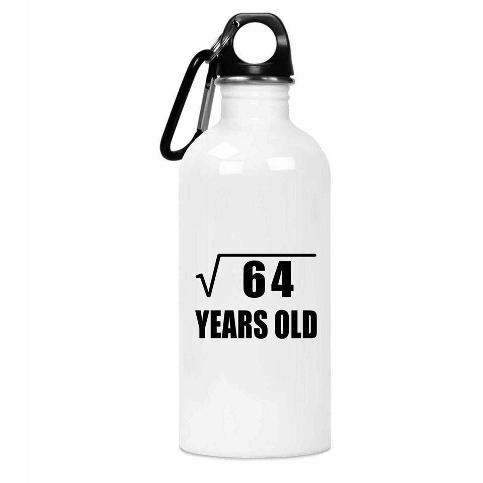 8th Birthday Square Root of 64 Years Old - Water Bottle