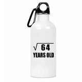 8th Birthday Square Root of 64 Years Old - Water Bottle
