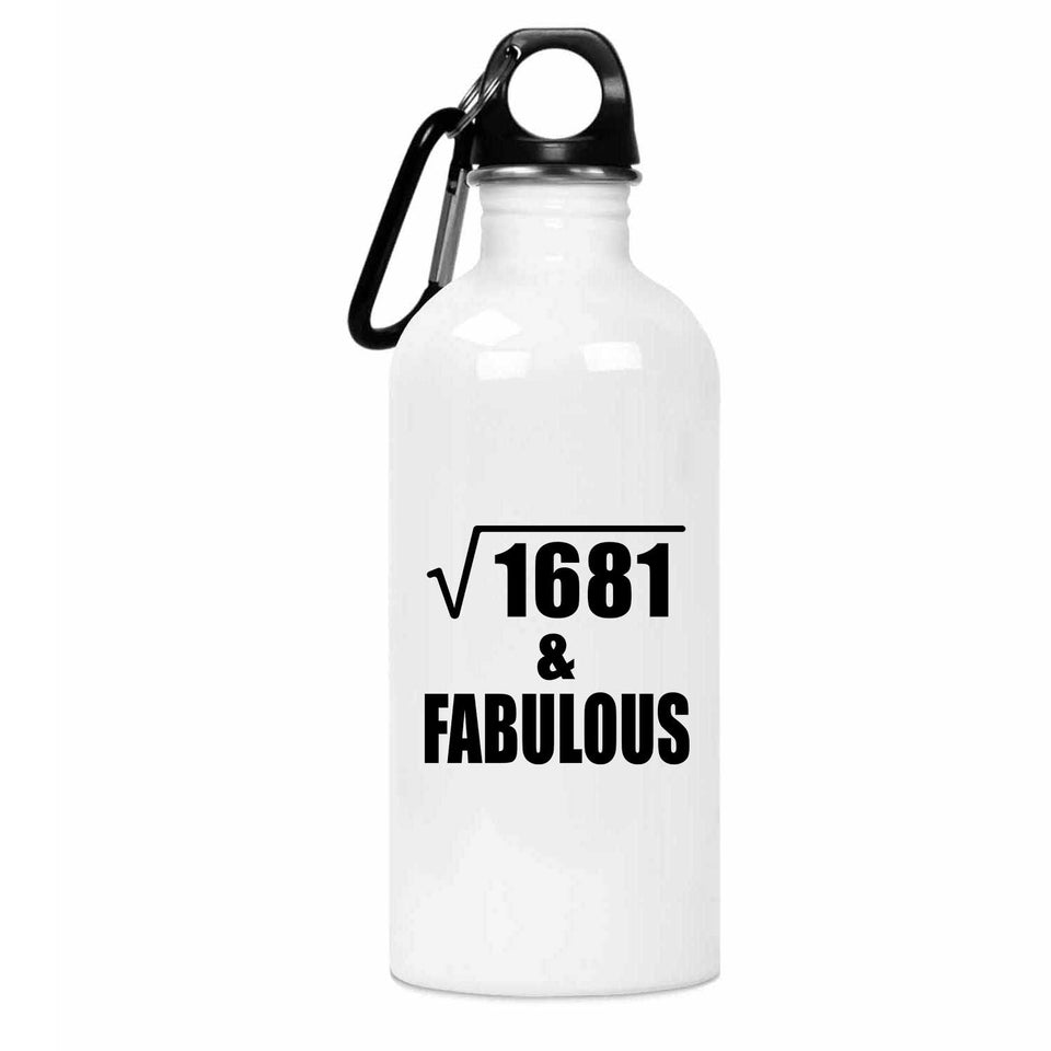 41st Birthday Square Root of 1681 & Fabulous - Water Bottle