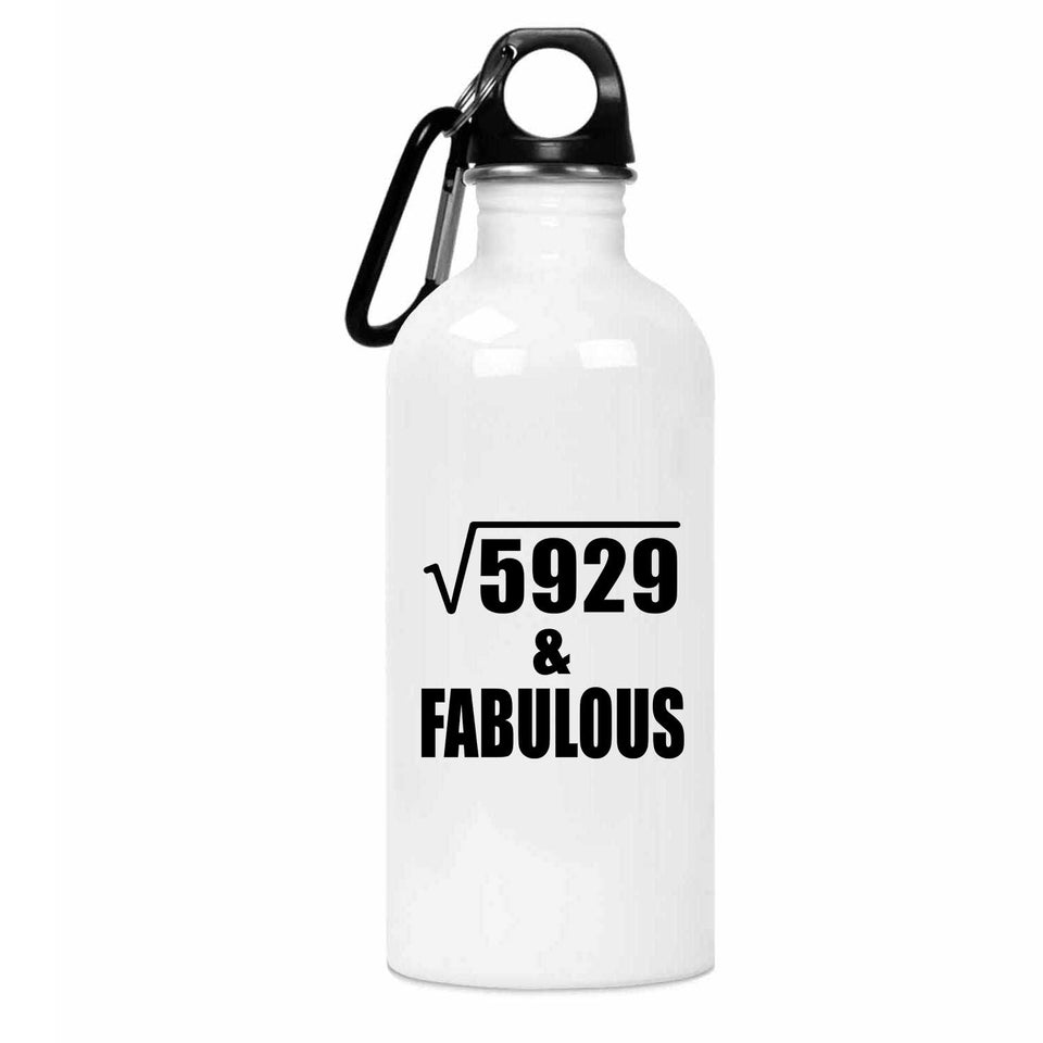 77th Birthday Square Root of 5929 & Fabulous - Water Bottle