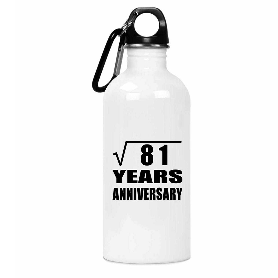 9th Anniversary Square Root of 81 Years Anniversary - Water Bottle
