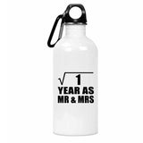 1st Anniversary Square Root of 1 Year As Mr & Mrs - Water Bottle