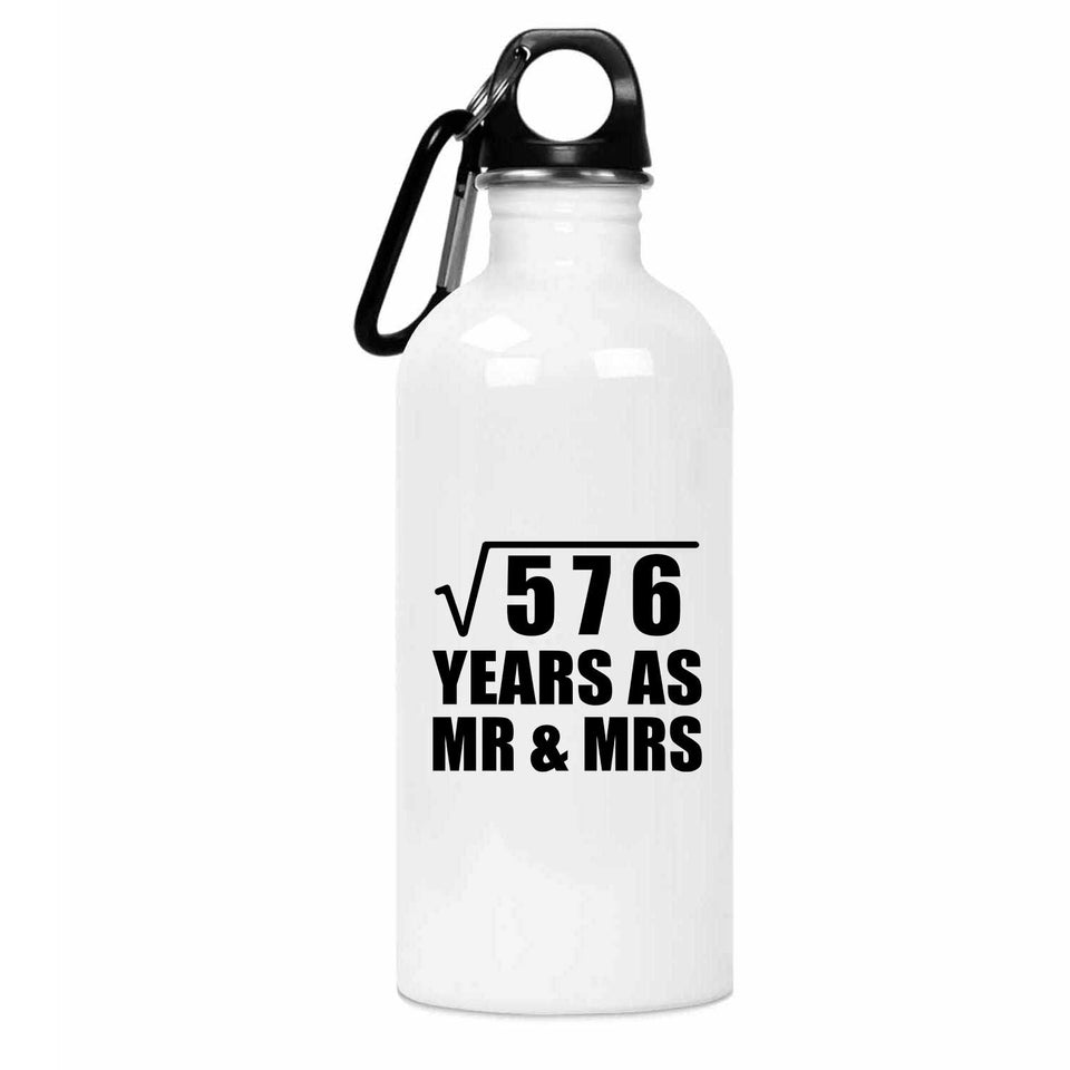 24th Anniversary Square Root of 576 Years As Mr & Mrs - Water Bottle