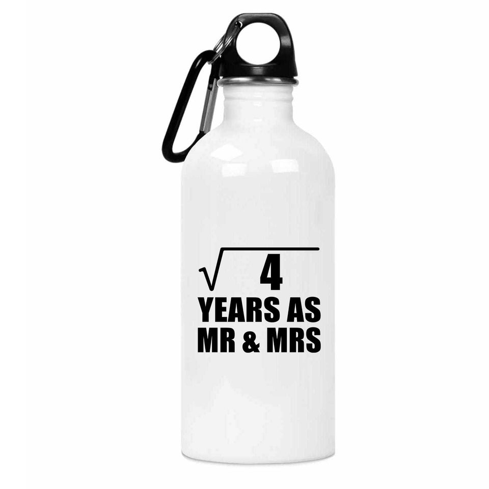 2nd Anniversary Square Root of 4 Years As Mr & Mrs - Water Bottle