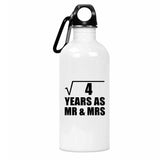 2nd Anniversary Square Root of 4 Years As Mr & Mrs - Water Bottle