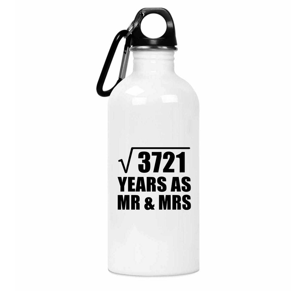61st Anniversary Square Root of 3721 Years As Mr & Mrs - Water Bottle