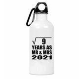 3rd Anniversary Square Root of 9 Years As Mr & Mrs 2021 - Water Bottle