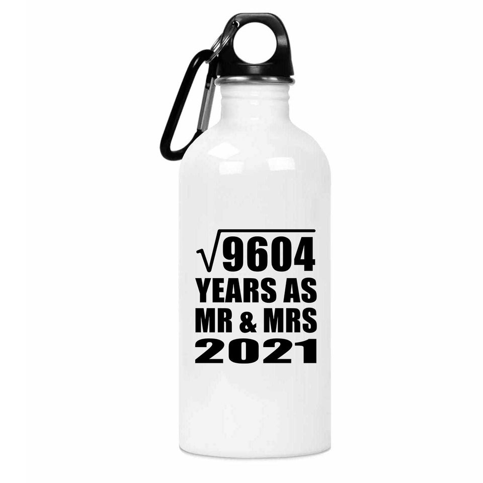 98th Anniversary Square Root of 9604 Years As Mr & Mrs 2021 - Water Bottle