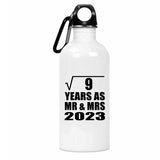 3rd Anniversary Square Root of 9 Years As Mr & Mrs 2023 - Water Bottle